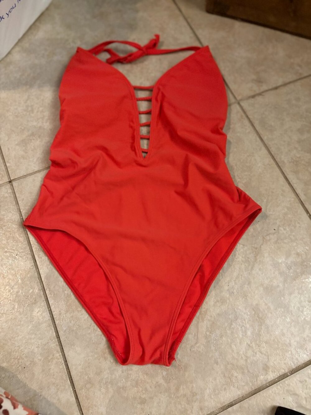 Hollister of California Orange One Piece Swimsuit Size M